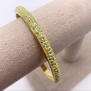 J. Crew Yellow AB Pave Hinged Bangle Bracelet
